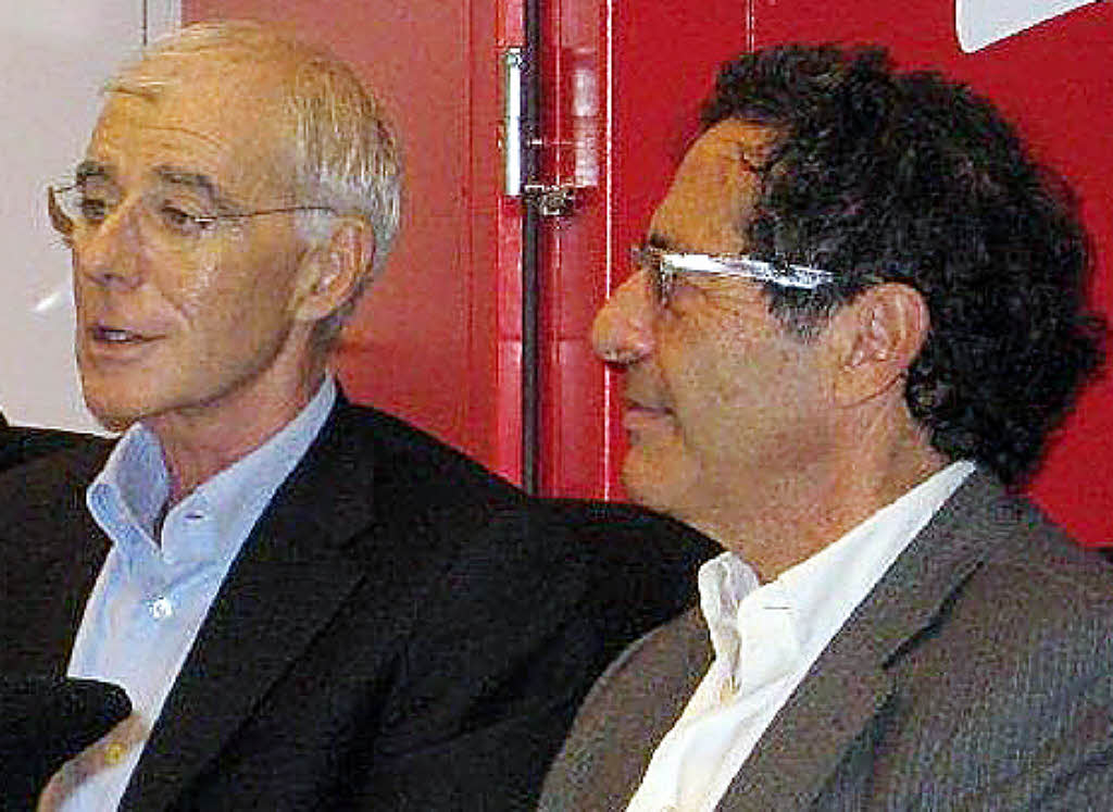 Die Radiomacher Christian Heeb und Roger Schawinski. Foto: BZ