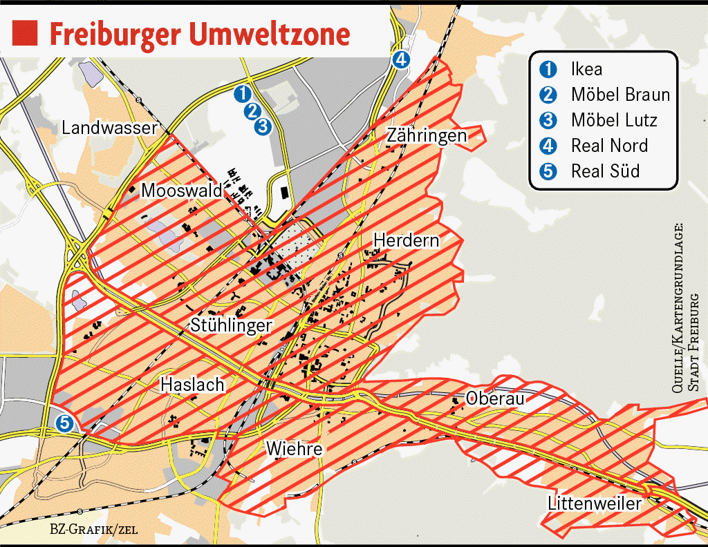 Umweltzone mit bizarren Folgen - Freiburg - Badische Zeitung