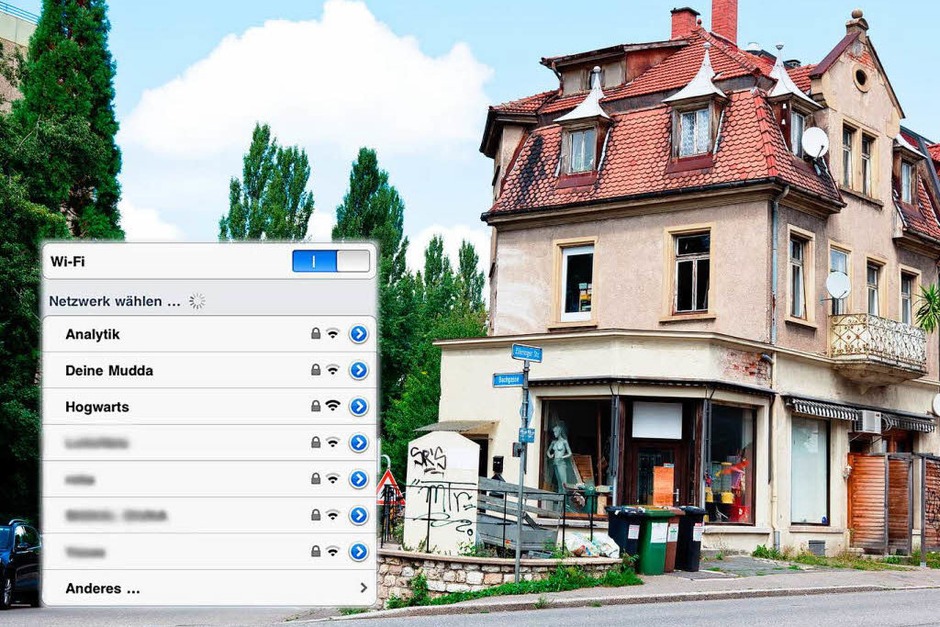 „Analytik“, „Deine Mudda“ und „Hogwarts“ in der Zähringer Straße (Foto: Dominic Rock) „Analytik“, „Deine Mudda“ und „Hogwarts“ in der Zähringer Straße (Foto: Dominic Rock)