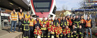 Feuerwehrschulung für den Einsatz beim Zugunglück Feuerwehrschulung für den Einsatz beim Zugunglück