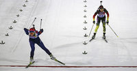 Evi Sachenbacher-Stehle wird im Biathlonrennen Vierte Evi Sachenbacher-Stehle wird im Biathlonrennen Vierte