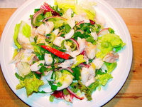 Fischsalat mit Ingwer und Zitronengras Fischsalat mit Ingwer und Zitronengras