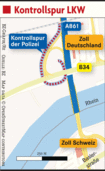 Polizei erhält an der Grenze eine Lkw-Kontrollspur Polizei erhält an der Grenze eine Lkw-Kontrollspur