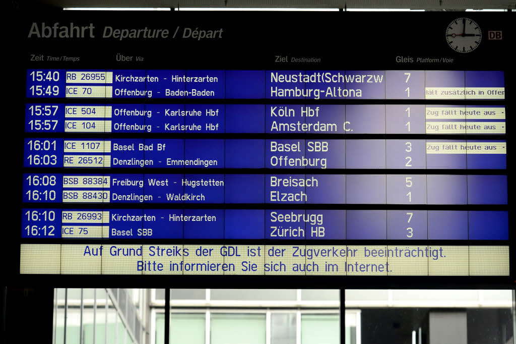 Bahnstreik Wie es den Freiburger Bahnhof trifft