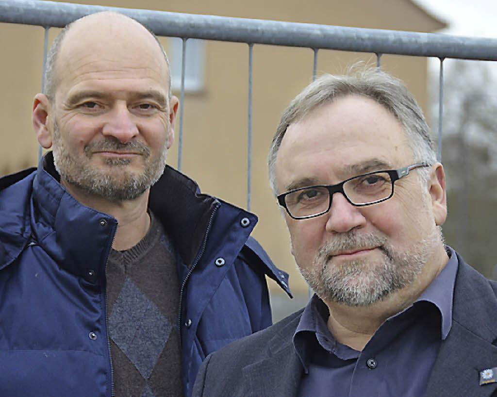 ... (rechts) und der technische Leiter der Abteilung Rohbau, Marc Seeger.