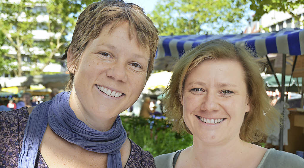 Amandine Tupin und Doreen Czensny (links) von den Klimafreunden Lörrach ...
