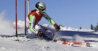 Auf einem Ski am Schweizer Kreuz Auf einem Ski am Schweizer Kreuz