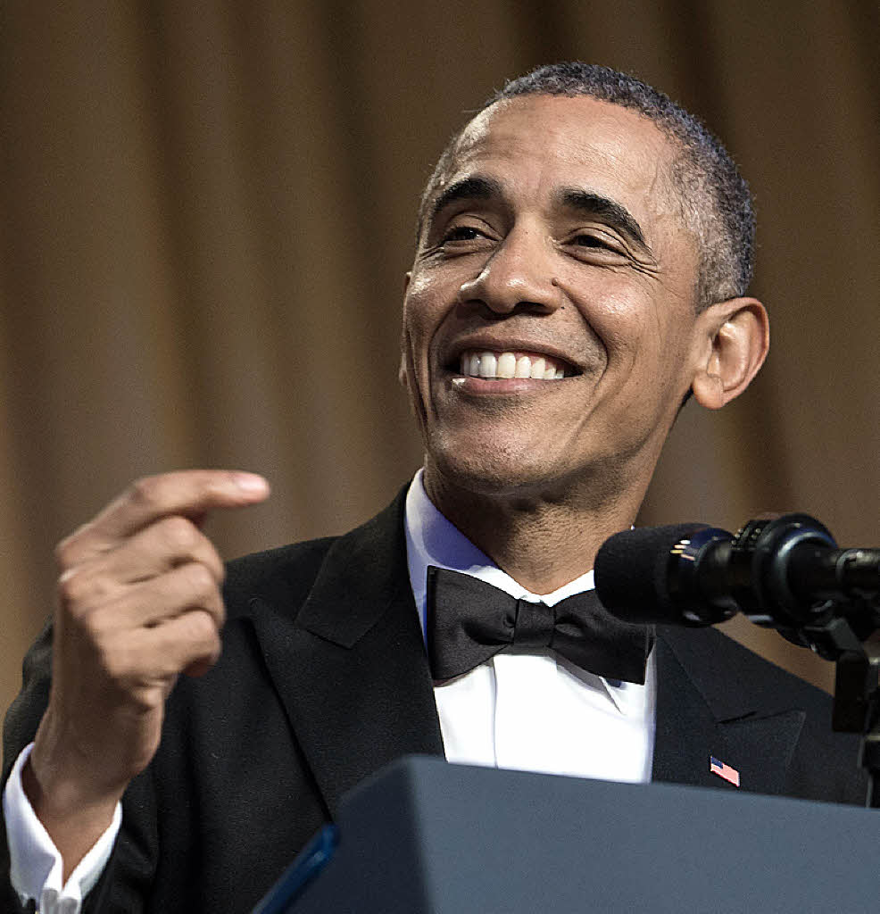 Zeigt viel Humor: Barack <b>Obama</b> Foto: AFP - 121476369