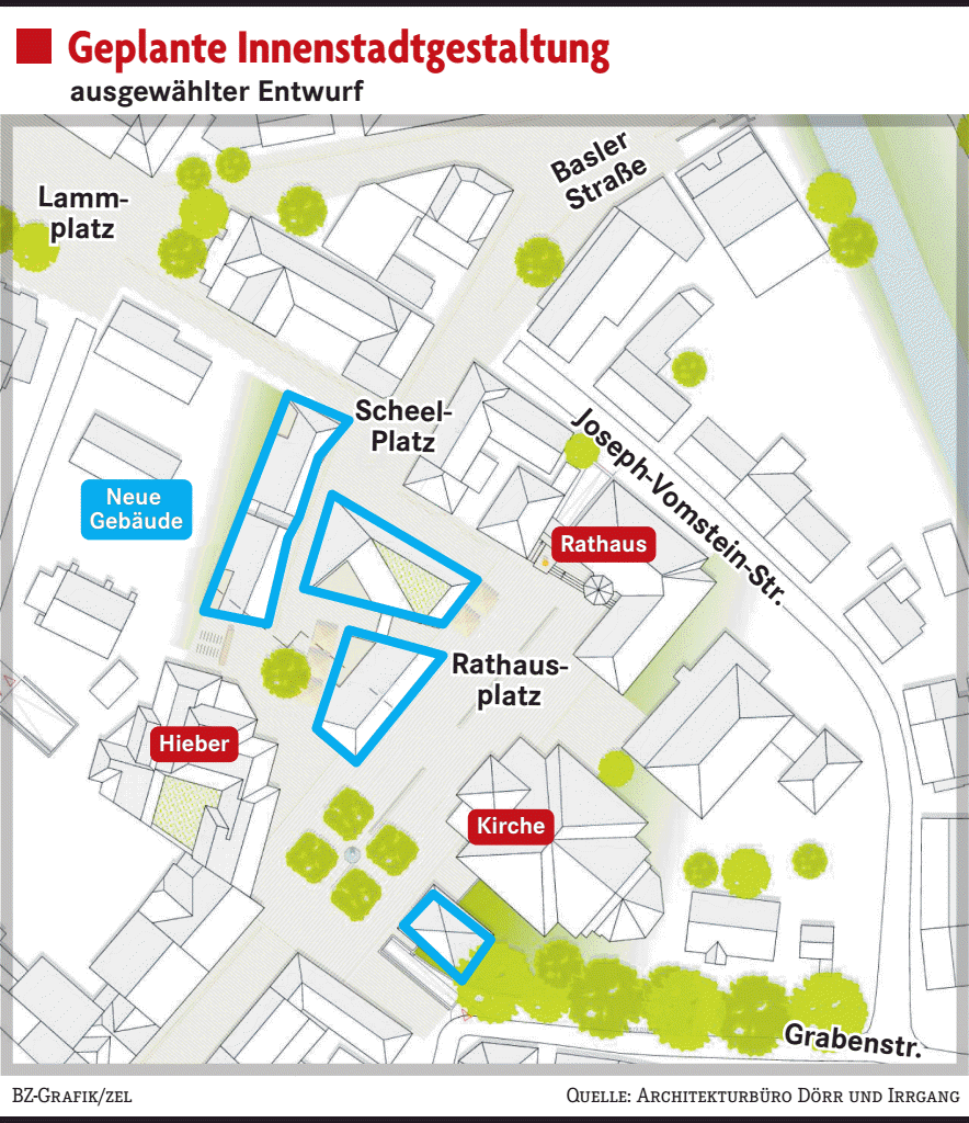 Plätze sollen die Innenstadt verbinden - Badische Zeitung