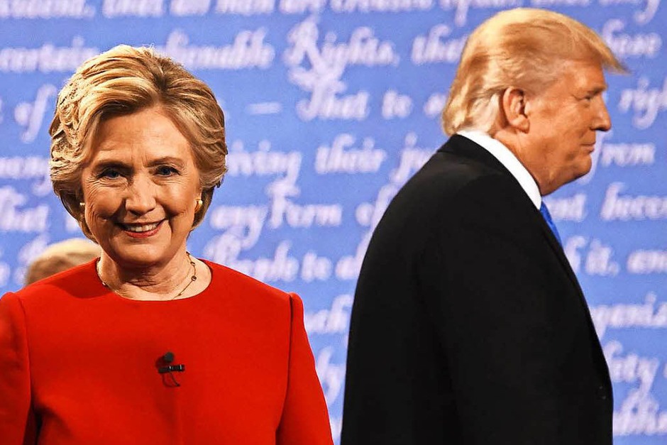 Hillary Clinton und Donald Trump treffen bei ihrem ersten TV-Duell aufeinander. (Foto: AFP) Hillary Clinton und Donald Trump treffen bei ihrem ersten TV-Duell aufeinander. (Foto: AFP)