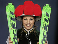 Skicrosserin Daniela Maier vom SC Urach über Kurvenraserei Skicrosserin Daniela Maier vom SC Urach über Kurvenraserei