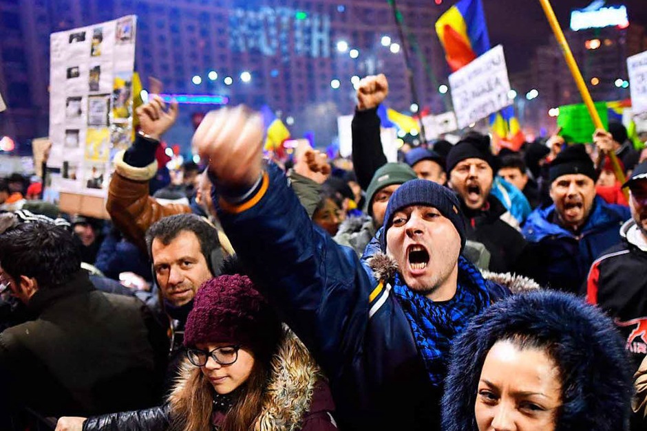 Proteste in der rumänischen Hauptstadt Bukarest. (Foto: AFP) Proteste in der rumänischen Hauptstadt Bukarest. (Foto: AFP)