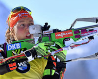 Laura Dahlmeier zum 16. Mal in dieser Saison auf dem Podest Laura Dahlmeier zum 16. Mal in dieser Saison auf dem Podest