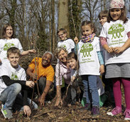 75 Kinder pflanzen 250 junge Eichen im Mooswald 75 Kinder pflanzen 250 junge Eichen im Mooswald