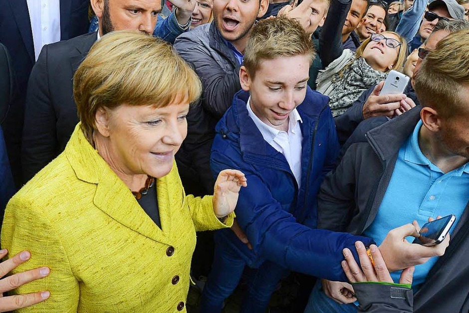 Bundeskanzlerin Angela Merkel war zum Wahlkampfauftritt nach Freiburg gekommen. (Foto: Ingo Schneider) Bundeskanzlerin Angela Merkel war zum Wahlkampfauftritt nach Freiburg gekommen. (Foto: Ingo Schneider)