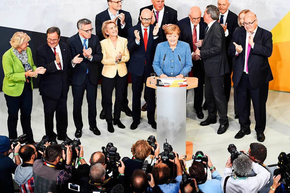 Bundeskanzlerin Angela Merkel in der Berliner Parteizentrale der CDU. (Foto: dpa) Bundeskanzlerin Angela Merkel in der Berliner Parteizentrale der CDU. (Foto: dpa)