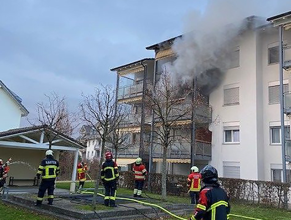 In Stein im Aargau wird eine Feuerwehrübung zum Ernstfall Aargau