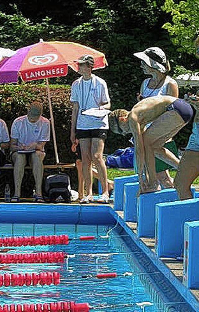 Gut organisiert war die Bezirksmeisterschaften im Grenzach-Wyhlener Freibad.   | Foto: Florian Bernd