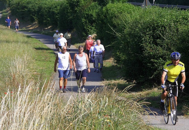 Der Hitze getrotzt: Wanderer und Radler beim Volkswandertag   | Foto: ulh