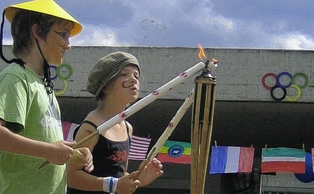 &#8222;Olympischer Geist&#8220; in Weisweil.   | Foto: Schule