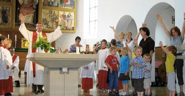 Der Kindergarten wirkte an der Gestalt...s  Festgottesdienstes in Titisee mit.   | Foto: Monika Hofmeier