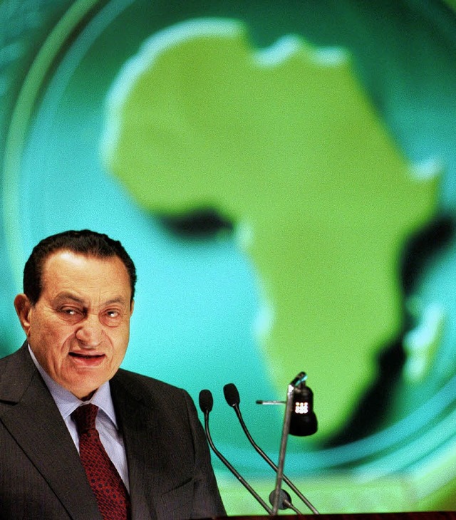 gyptens Prsident Hosni Mubarak beim Gipfel der Afrikanischen Union  | Foto: DPA