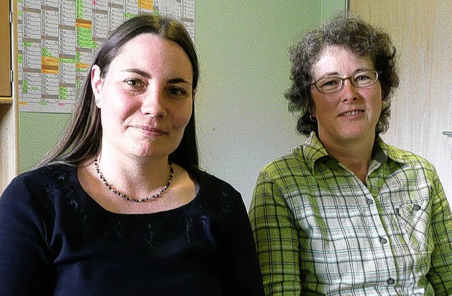 Sabrina Hrner (links) vom Tageseltern...arola Held, Tagesmutter aus Hartheim.   | Foto: Susanne Link