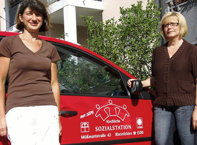 Immer mobil: die neue Teamleitung  Elk...ozialstation, Inge Thoma (von links).   | Foto: Ingrid Bhm-Jacob