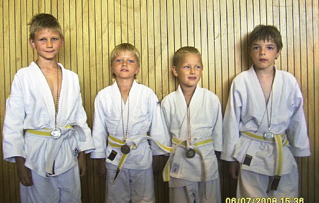 Die erfolgreichen Judoka des Clubs Kaw...Joshua Jger, Kai Kern und Lars Bauer   | Foto: bz