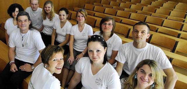 Hier mal ohne Headsets: angehende Callcenter-Fachleute von der Max-Weber-Schule   | Foto: Bamberger