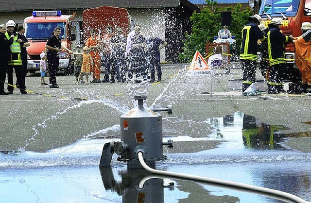 Um den zielgenauen Einsatz des nassen ...ngen der Feuerwehren im Schluchsee.     | Foto: Ute Aschendorf