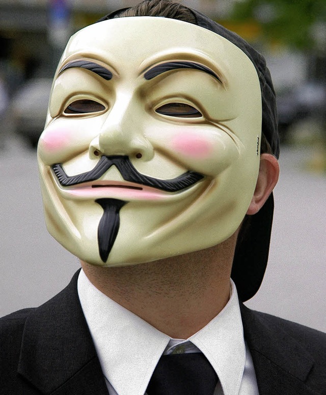 Anonymer Scientology-Gegner mit Maske  | Foto: thomas kunz
