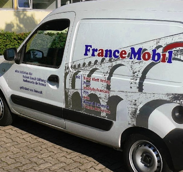 Das France Mobil, ein kleines franzsi... krzlich am Schulzentrum in Steinen.   | Foto: Bleckmann