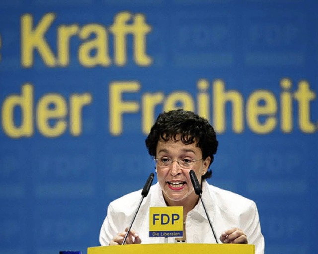 Birgit Homburger hat nicht gerade ihre beste Rede gehalten.    | Foto: dpa