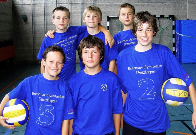 Die jungen Volleyballer des Erasmus-Gy...avra, Benno Bullert und  Benni Velte.   | Foto: privat