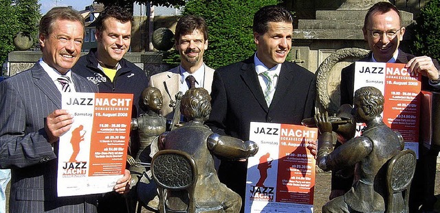 Freuen sich auf die nchste Jazznacht:...ftsfhrer Heiner Mller (von links).   | Foto: LBECK