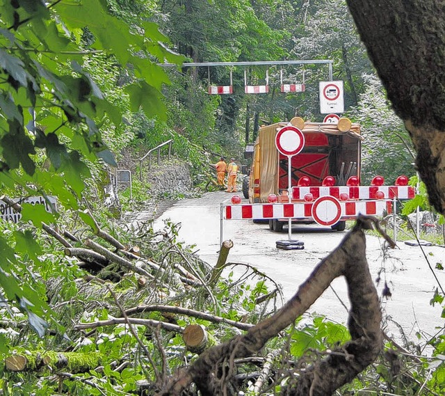 Die Albtalstrae von Tiefenstein bis Albbruck war  gesperrt.    | Foto: HUBER