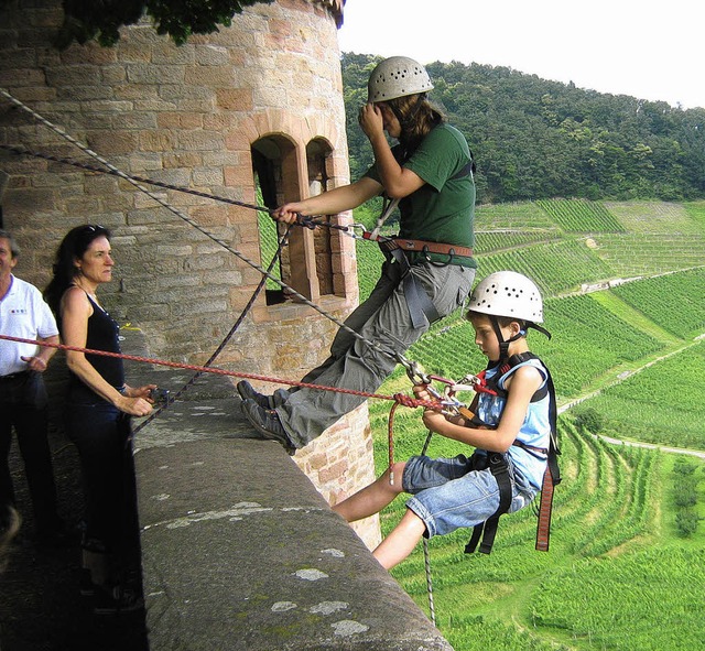 Fnfzehn Meter am Seil nach unten, da ...; aber fast alle haben&#8217;s getan.   | Foto: Dieter Fink