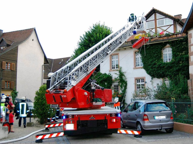Die Schopfheimer Feuerwehr probte den ...chtige Erkenntnisse fr den Ernstfall.  | Foto: privat