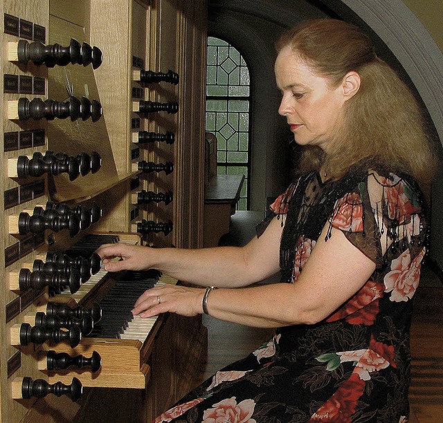 <Bildtext>Margaret Phillips an der Org...St.-Martins-Kirche in Wehr.</Bildtext>  | Foto: wiese