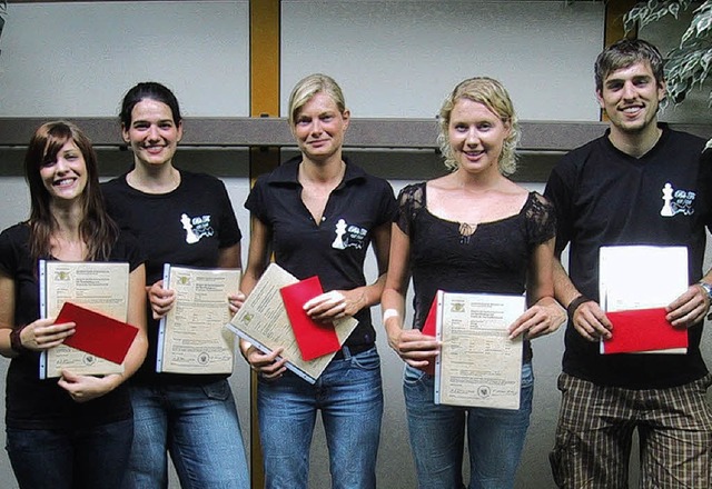 Die besten Absolventen (von links):  C...ssig, Sabine Sorichter, Markus Pilgram  | Foto: BZ