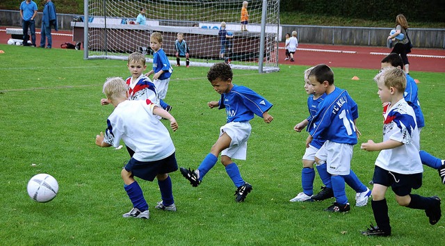 Am Sonntag kickten die Jngsten aus de...ger und solche, die es werden wollen.   | Foto: Bernd Fackler