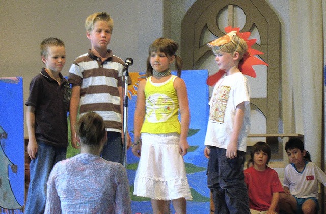 Jede Menge Vorfhrung gab es beim Absc...Kaschnitz-Grundschule in Bollschweil.   | Foto: Miriam Dippe