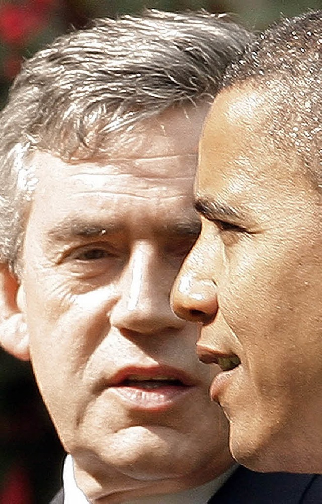 Brown (l.) mit Obama   | Foto: AFP