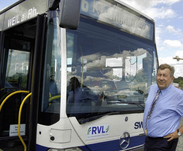 Herr ber 35 Busse im Weiler SWEG-Betriebshof: Erich Gerber   | Foto: fillisch