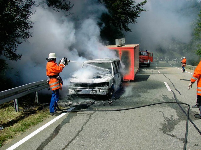 Ende einer Ausflugsfahrt: Auto brannte... berhitzung aus. Foto: Michael Martin  | Foto: privat