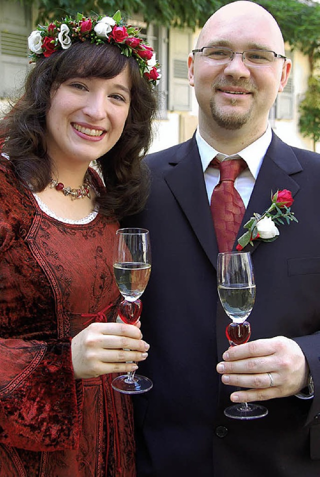 Claudia und Patrick Joost  heiraten im Mittelalter-Look.   | Foto: umiger