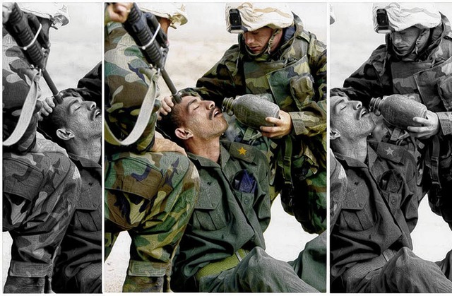 Bilder, die lgen (knnen): das nachge...anischen Soldaten, im Irak-Krieg 2003.  | Foto: dpa/haus der deutschen geschichte