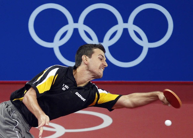 Voller Einsatz: Timo Boll   | Foto: DPA