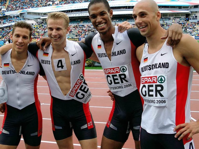 Nur die Blechmedaille: Bei den Europam...Faller (rechts) nur den vierten Platz.  | Foto: Simon David